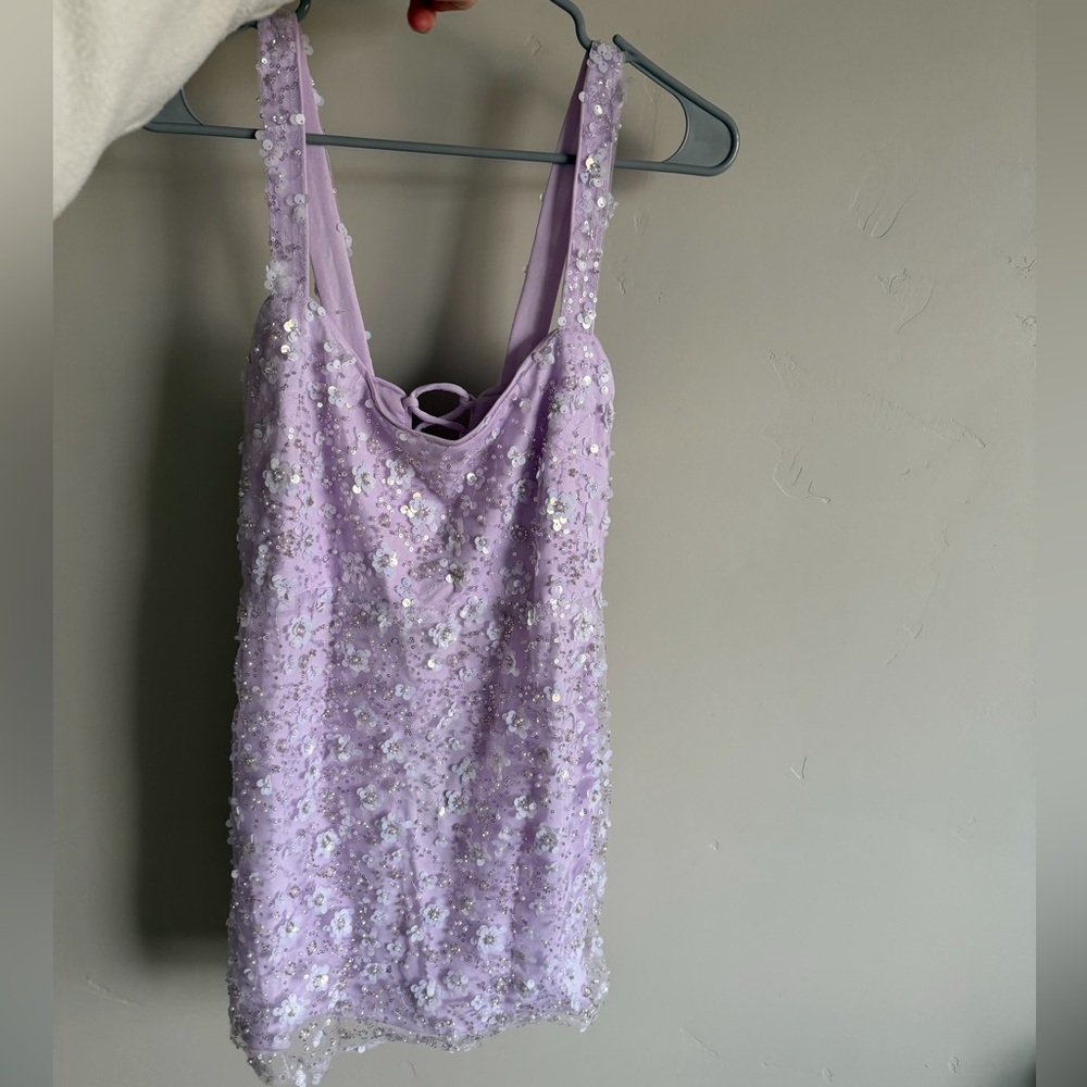 Lavender Sequin Sleeveless Dress